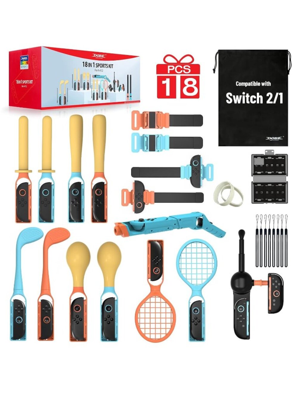 DOBE  18 in 1 Sports Kit for Nintendo Switch 2 - NEW NI